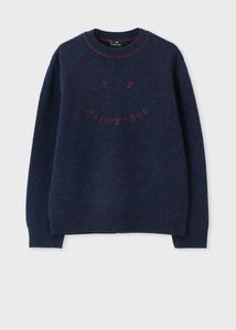 Вязаный свитер с круглым вырезом из мериносовой шерсти "Happy"