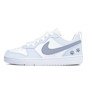 Детские, подростковые, противоскользящие, износостойкие, низкие кроссовки для скейтбординга Court Borough Nike, белый/синий