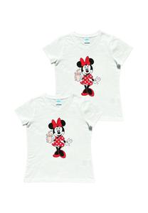 Футболка с принтом DOPPELPACK Mickey & Minnie, белый