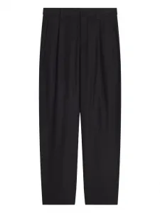 Шерстяные брюки со складками Maison Kitsuné, черный