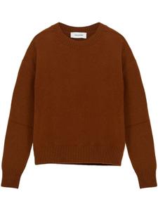 Вязаный джемпер Yves Salomon, коричневый