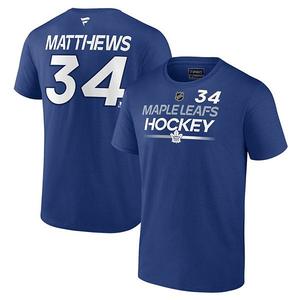 Футболка мужская Fanatics Branded Auston Matthews синяя Toronto Maple Leafs Authentic Pro Prime Unbranded