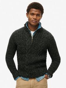 Полузастегивающийся джемпер с косой вязкой Superdry