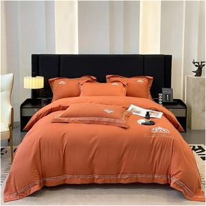DARSOME Комплект постельного белья из египетского хлопка 1200TC оранжевого цвета