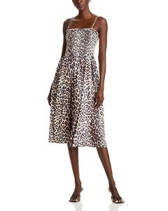 Платье миди с леопардовым принтом AQUA, мультиколор