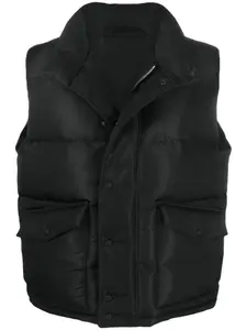 Дутый жилет с принтом граффити Alexander McQueen, черный