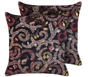 Подушка Beliani 2 шт RICINUS, 45x45x45 см цвет schwarz/pink