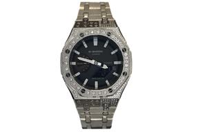 Часы Casio G-Shock Analog-Digital 2100 Series, Classic Diamond, арт. GA-2100SKE-7A, серебро/бриллиантовый белый рыцарь