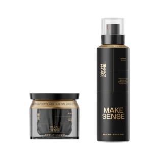 MAKE ESSENCE Набор для укладки волос Premium Series Avant-Garde Air Stone матовый черный золотой глина и спрей долговременная фиксация 50г