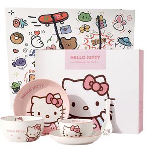 Набор посуды Hello Kitty My Melody для одного, керамический, миска для риса и супа, милый мультяшный дизайн Sanrio
