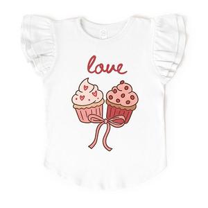 Футболка Love cursive cupcakes coquette с рукавами-фонариками The Juniper Shop, White