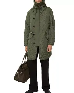 Переизданная стеганая нейлоновая парка Burberry, зеленый