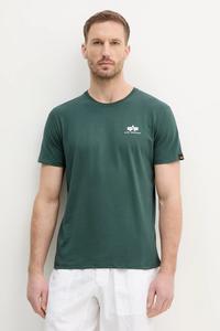 Хлопковая футболка Alpha Industries, зеленый