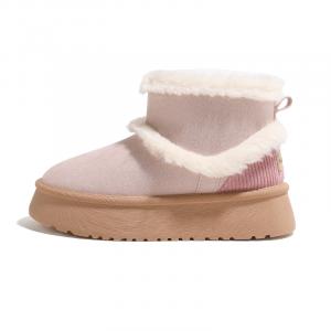 Утепленные снежные ботинки с тканевой подкладкой, термоподушкой, усиленной защитой, увеличенной высотой, балансом, устойчивостью к истиранию и скольжению, 11 см HUANQIU, розовый