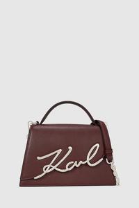 Кожаная сумка K/SIGNATURE Karl Lagerfeld, коричневый