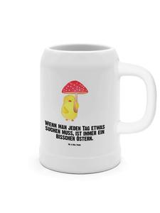 Пивная кружка с изображением цыпленка-мухомора и надписью на белом фоне Mr. & Mrs. Panda