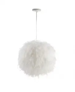 Подвесной светильник Stork 19" с металлическим пером и регулируемой светодиодной подсветкой Jonathan Y, white