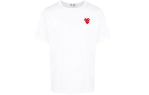 CDG Play Футболка Double Red Heart белая