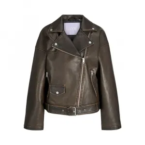 Куртка Jack & Jones Frida Washed Biker JJXX leather, коричневый