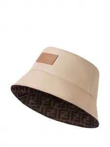 Двусторонняя панама с узором ff FENDI, коричневый