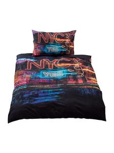 Постельное белье NYC черного цвета Traumschlaf, 135 x 200 + 80 x 80 см