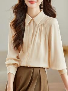 Классическая блузка с воротником, женская блузка Doux Belle, цвет Beige