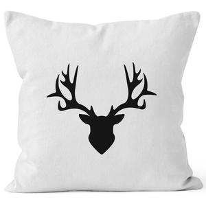 Наволочка на подушку декоративная подушка 40х40 оленьи рога хлопок MoonWorks белый 40см х 40см