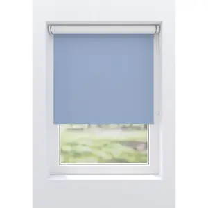 Мой домашний рулон Ina затемняющий, теплоизоляционный, энергосберегающий, с сверлением/без сверления, свободно висящий, белая обратная сторона, крепление на зажимы или на винты My Home, Hellblau/hellblau + weiß