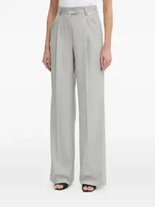 Брюки в полоску с защипами Fracomina, серый