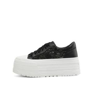 Rosa Bianca Женские низкие скейтерские кроссовки черные с овчинной стелькой, цвет Black (Sheepskin Insole)