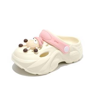 Детские тапочки с низким верхом, устойчивые к истиранию, дышащие, быстросохнущие, увеличивающие рост, для детей NEZHACHAOHAI, бежевый/красный