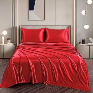 VKhome Linen Комплект постельного белья Regal Comfort шелк тутового дерева 30 momme однотонный красный Red