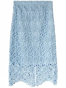 Юбка-карандаш с вышивкой BURBERRY, синий