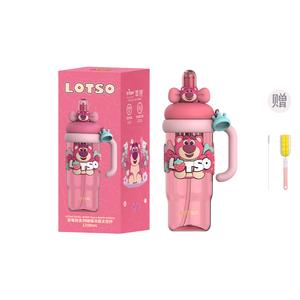 Lotso Collection, Bubble Ice King Cup, пластиковый стакан для воды Disney, Lotso 1200Ml (Cup Cleaning Brush+Straw Brush)