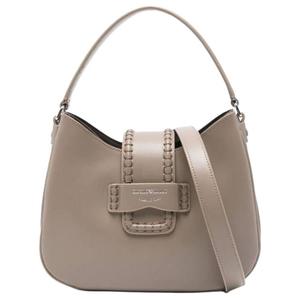 Кожаная сумка через плечо Trumpets Women's Dove Gray EMPORIO ARMANI, Set (Bag+Dust Bag)