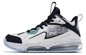 Баскетбольные кроссовки женские высокие белые/королевские синие/зеленые папоротники Qiaodan