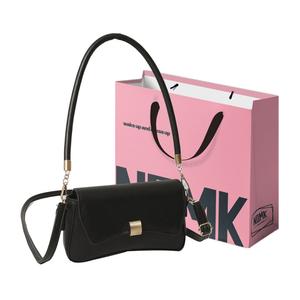 Кроссбоди PU маленькая квадратная сумка через плечо багет женская черная NOMK, белая 2 шт ремень для плеча