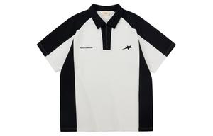 Футболка поло унисекс RASS, черно-белая