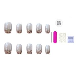 ORANOT Роскошные лже-ногти Gilded French Leopard Print Handcrafted Cat Eye средней длины 24 мм