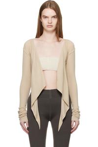 Rick Owens Бежевый укороченный топ с запахом храма