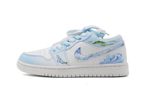 Jordan Air 1 устойчивые к истиранию винтажные баскетбольные кроссовки unisex blue white