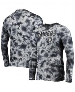 Мужская черная футболка с длинным рукавом las vegas raiders tie-dye New Era, черный