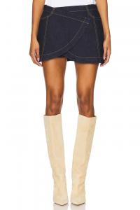 Джинсовая юбка-шорты цвета сумерек Sovere, черный