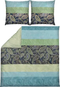 Двустороннее постельное белье зеленое 1x 200x200 см + 2x 80x80 см Erwin Müller