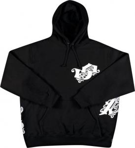 Толстовка Supreme Old English Wrap Hooded Sweatshirt 'Black', черный