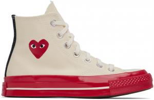 Off-White & Red Высокие кроссовки Converse Edition PLAY Chuck 70 Comme des Garçons Play