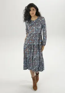 Трикотажное платье Aniston CASUAL с экстравагантным принтом – каждое изделие уникально – НОВАЯ КОЛЛЕКЦИЯ, цвет Braun-Blau-Hellblau-Weiß