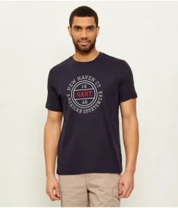 Футболка с графическим изображением regular fit Gant, темно-синий
