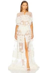 Пышное вечернее платье без рукавов Super OS от Norma Kamali, cream