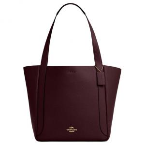 Сумка-тоут Hadley из коровьей кожи, шоппер, женская сумка через плечо Tubas цвета plum joy COACH